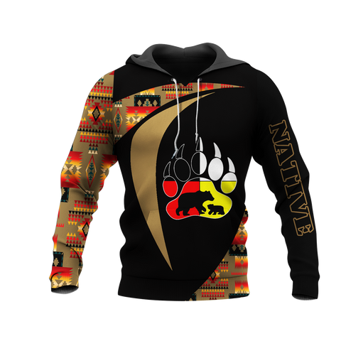 HD0013258 Bear Native American Pride 3D Hoodie