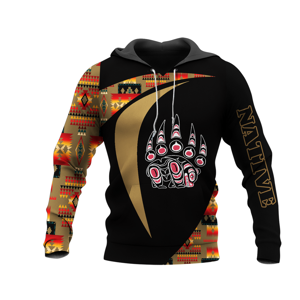 HD0013259 Bear Native American Pride 3D Hoodie