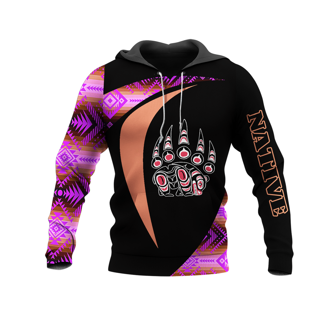 HD0013260 Bear Native American Pride 3D Hoodie