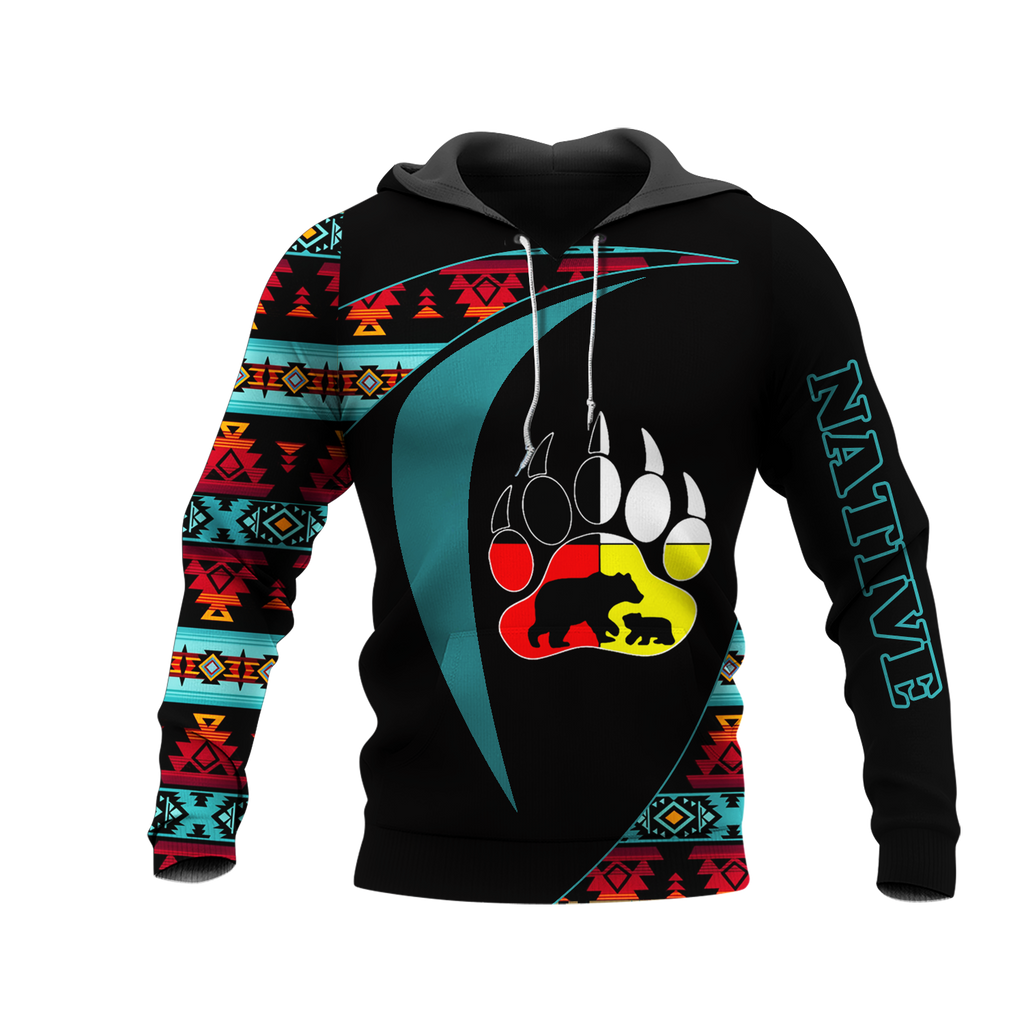 HD0013262 Bear Native American Pride 3D Hoodie