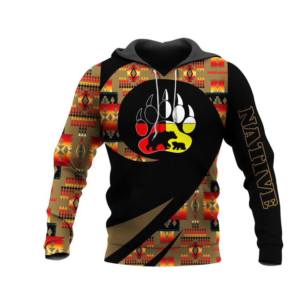 HD0013263 Bear Native American Pride 3D Hoodie