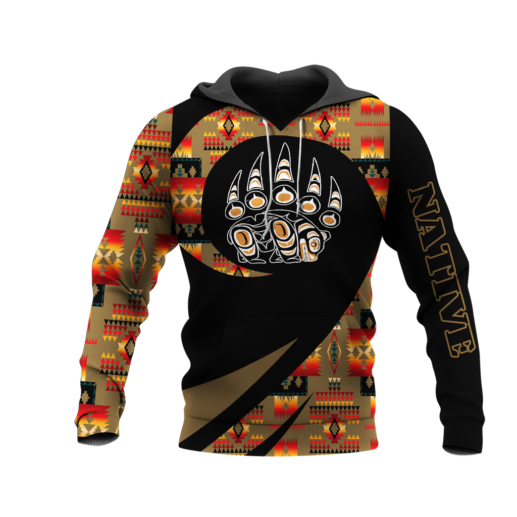 HD0013264 Bear Native American Pride 3D Hoodie