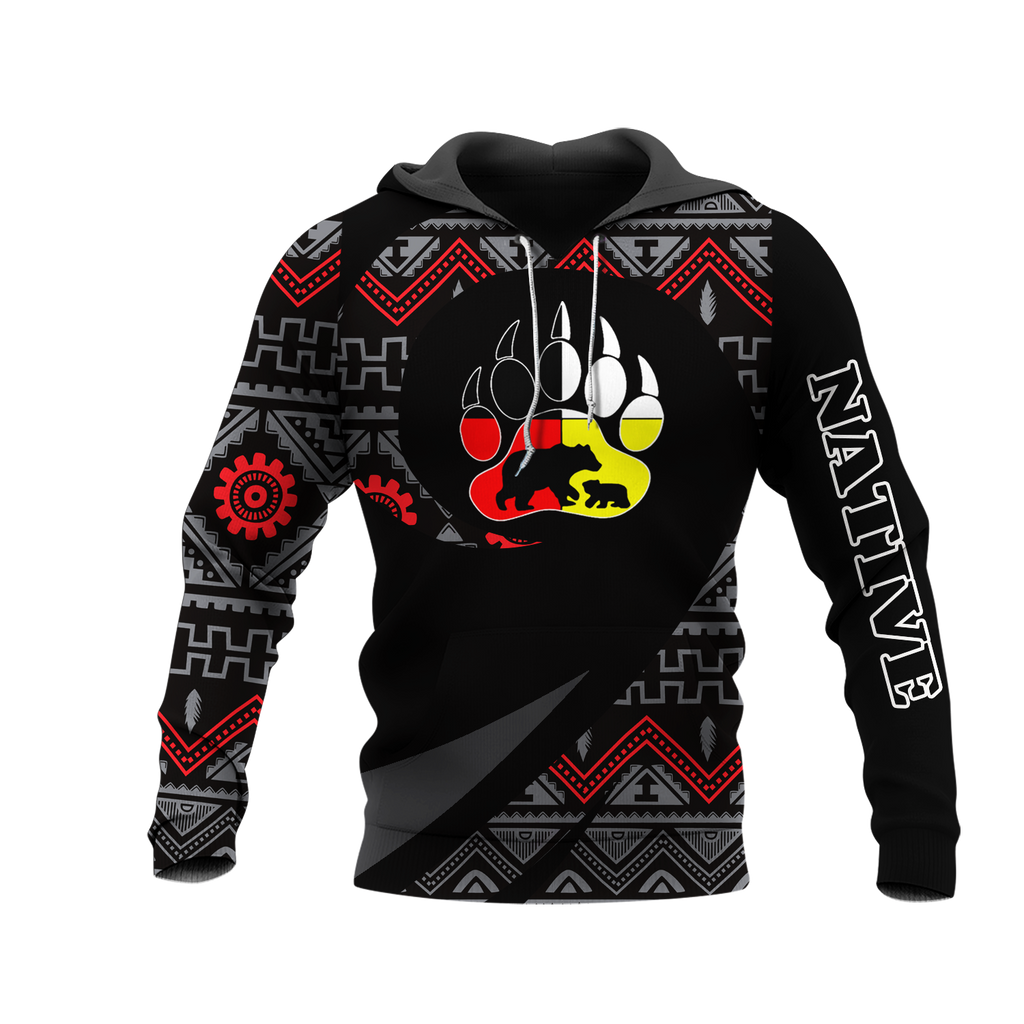 HD0013266 Bear Native American Pride 3D Hoodie