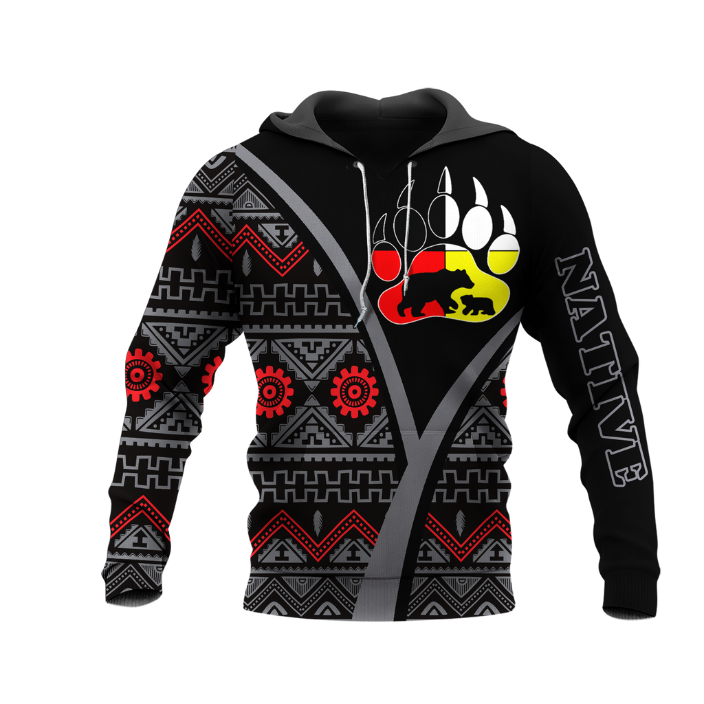 HD0013292 Bear Symbol Native American Pride 3D Hoodie