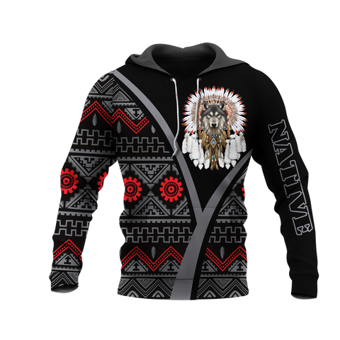 HD0013296 Wolf Symbol Native American Pride 3D Hoodie