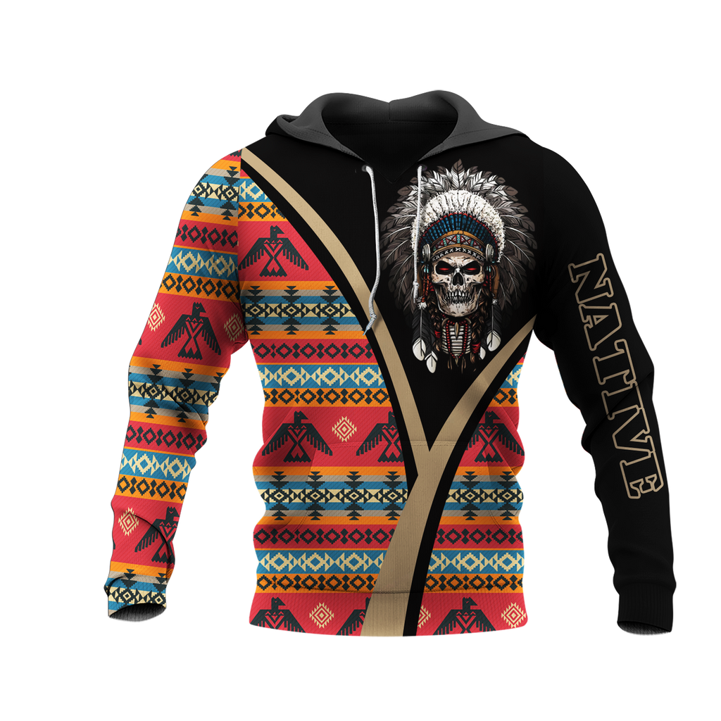 HD0013301 Skull Native American Pride 3D Hoodie