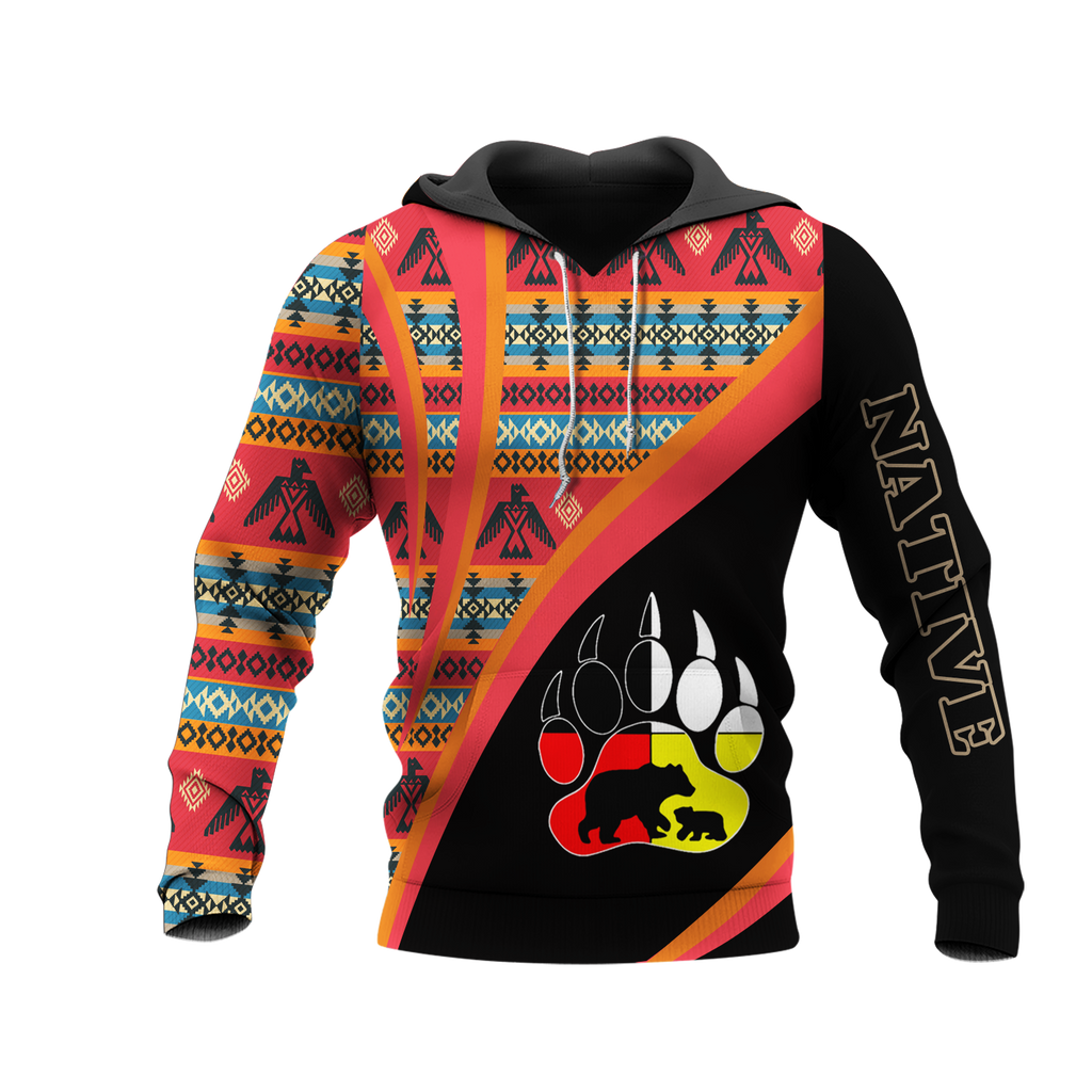 HD0013305 Bear Native American Pride 3D Hoodie