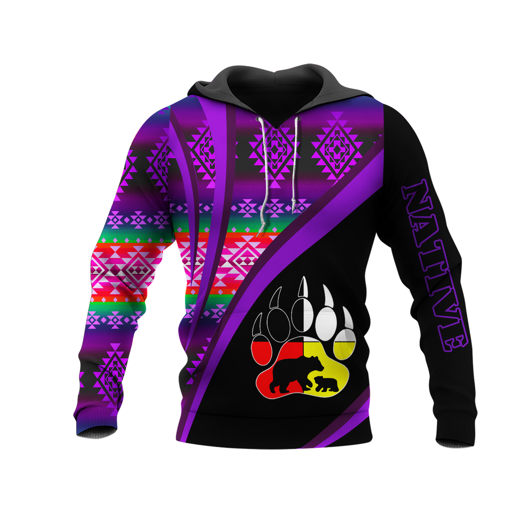 HD0013307 Bear Native American Pride 3D Hoodie