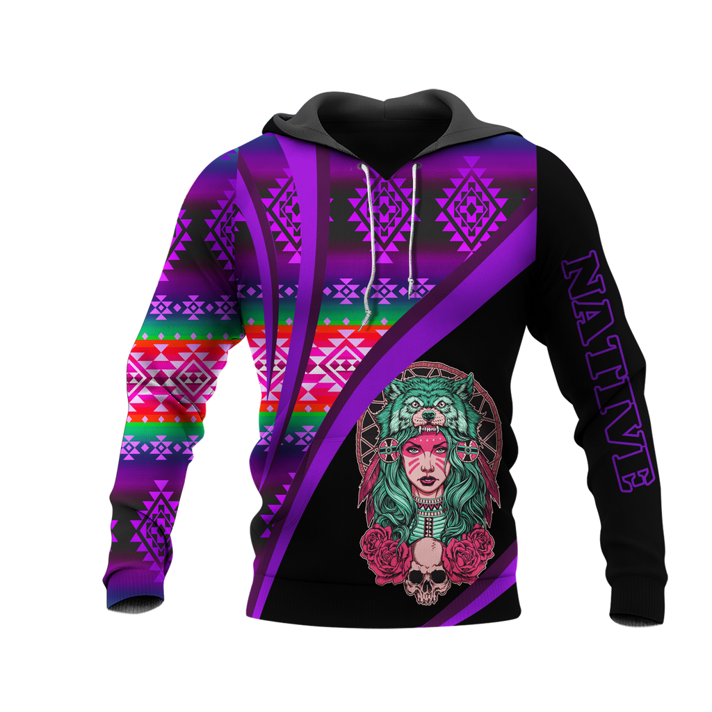 HD0013309 Girl Native American Pride 3D Hoodie