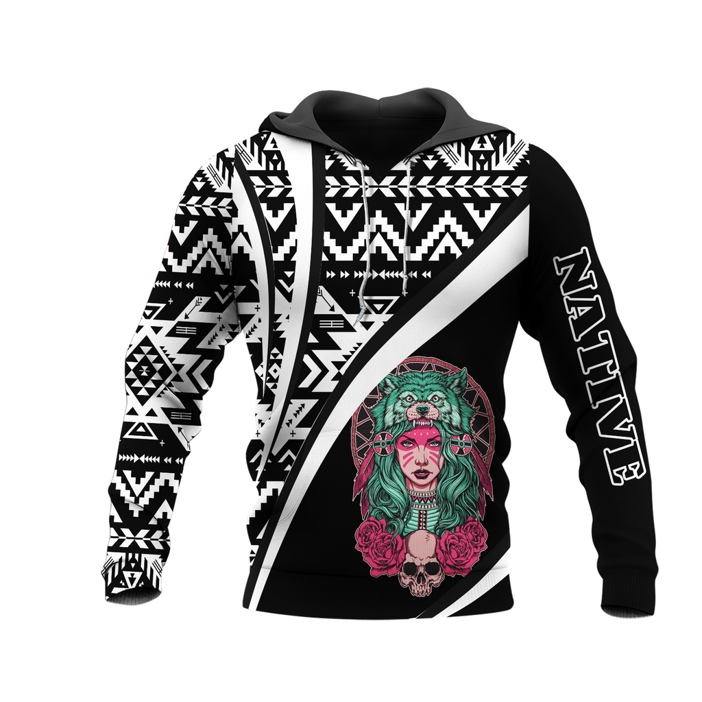 HD0013310 Girl Native American Pride 3D Hoodie