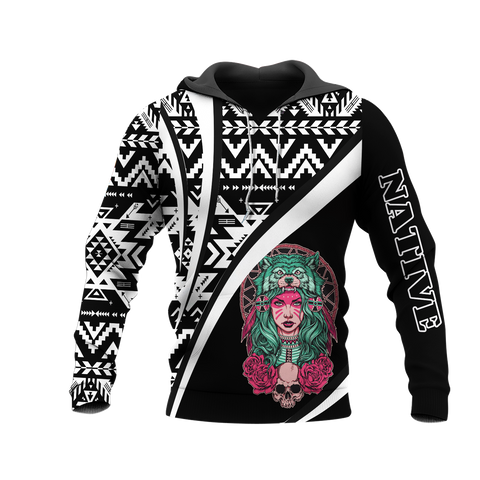 HD0013310 Girl Native American Pride 3D Hoodie