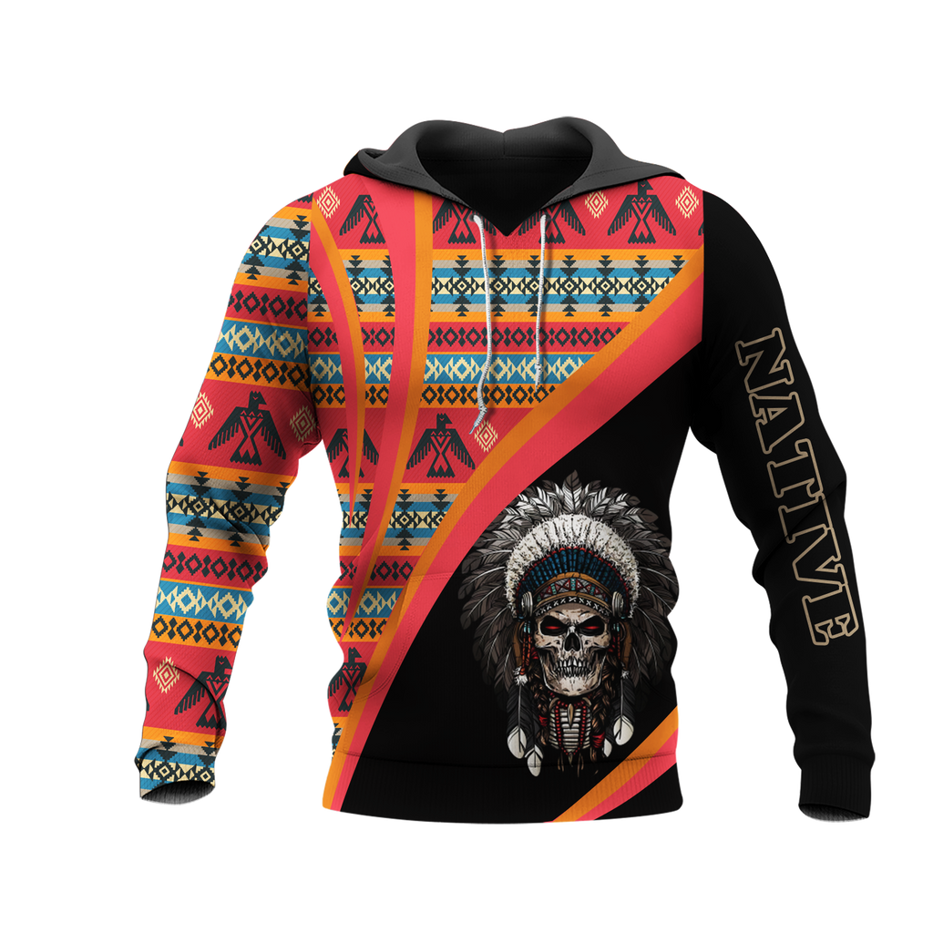 HD0013311 Skull Native American Pride 3D Hoodie