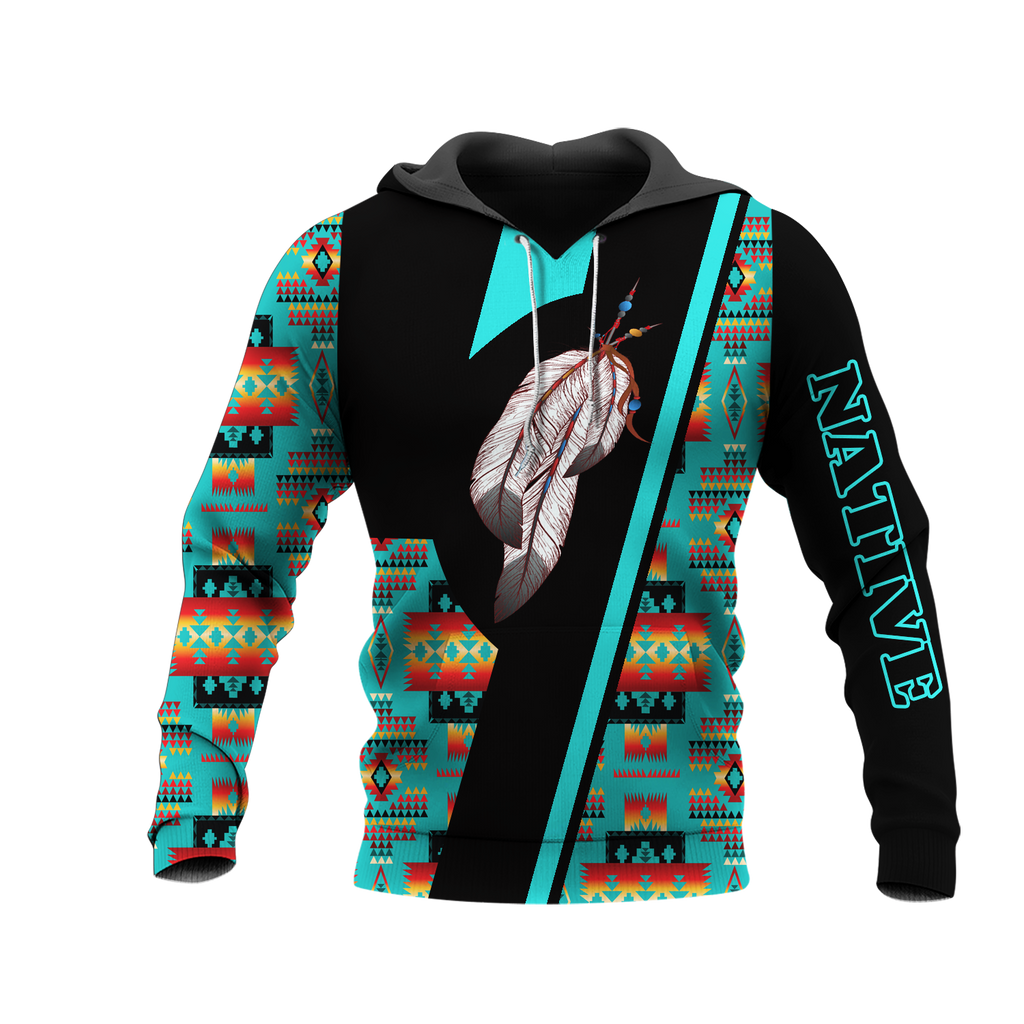 HD0013323 Feather  Native American Pride 3D Hoodie