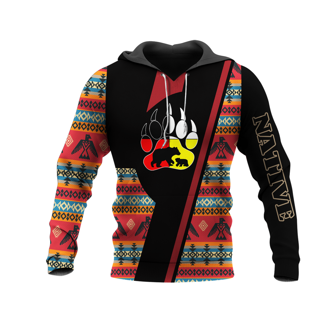 HD0013325 Bear Native American Pride 3D Hoodie