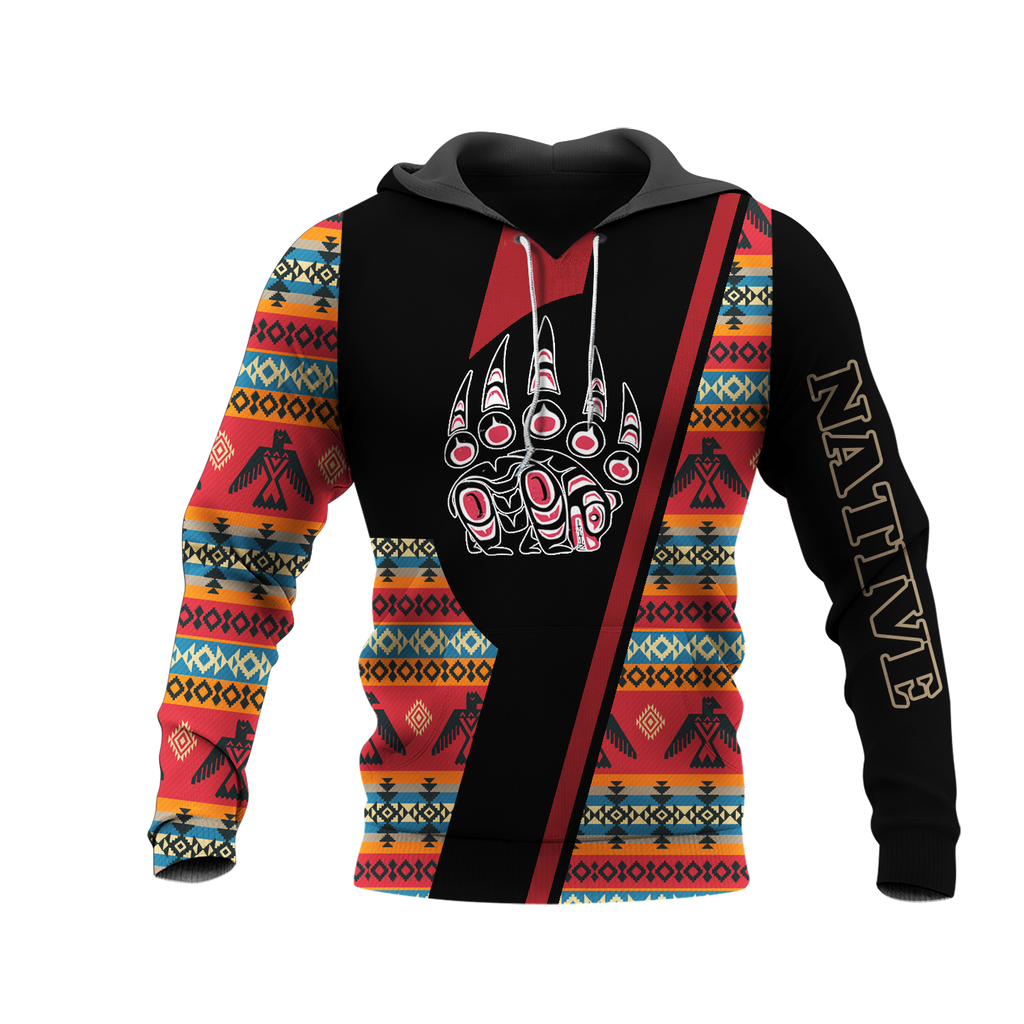 HD0013326 Bear Native American Pride 3D Hoodie