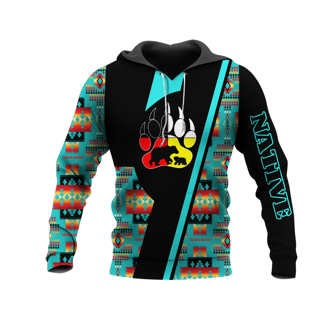 HD0013328 Bear Native American Pride 3D Hoodie