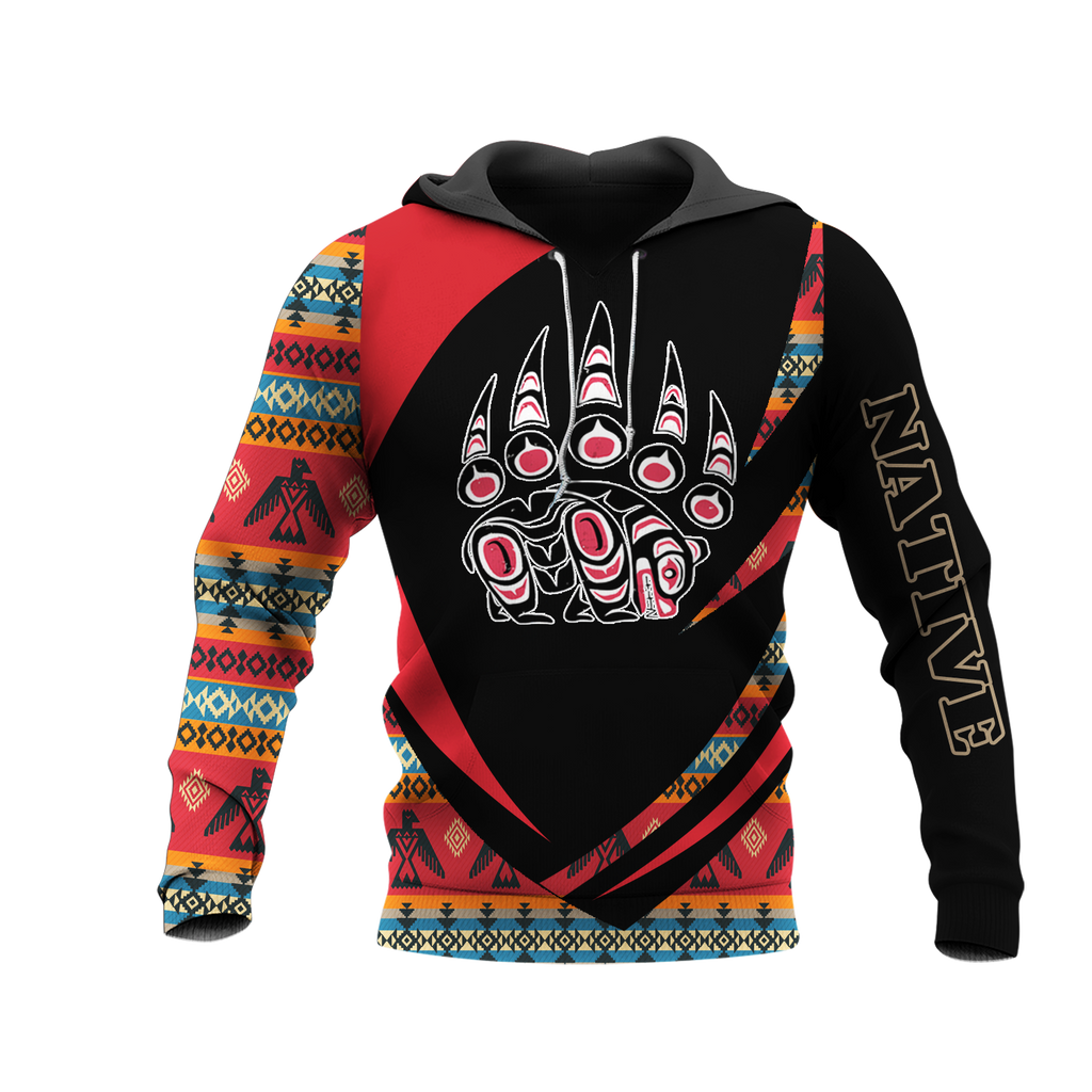 HD0013345 Bear Native American Pride 3D Hoodie