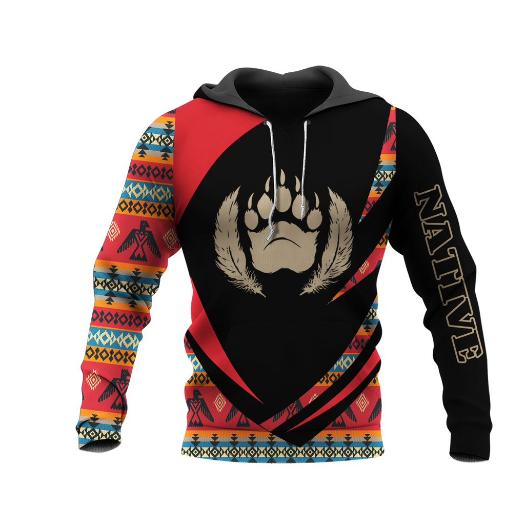 HD0013348 Bear Native American Pride 3D Hoodie