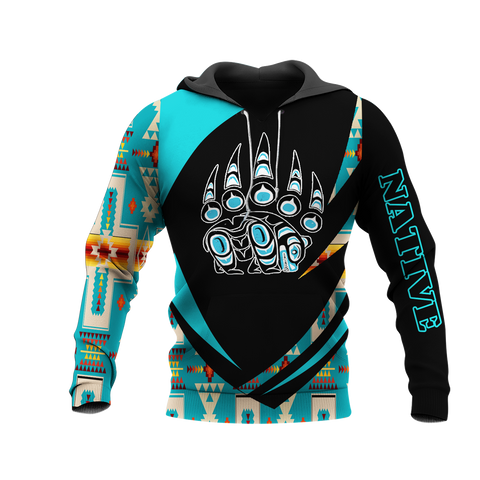 HD0013350 Bear Native American Pride 3D Hoodie