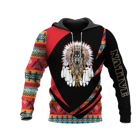 HD0013361 Wolf Native American Pride 3D Hoodie