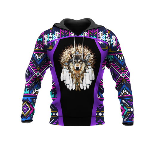 HD0013380 Wolf Native American Pride 3D Hoodie