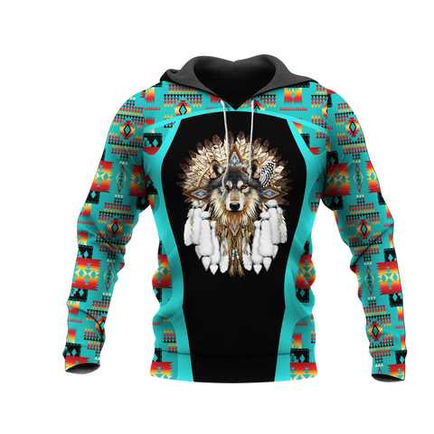 HD0013381 Wolf Native American Pride 3D Hoodie