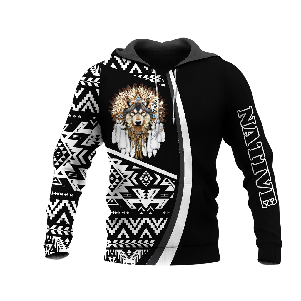 HD0013388 Wolf  Native American Pride 3D Hoodie