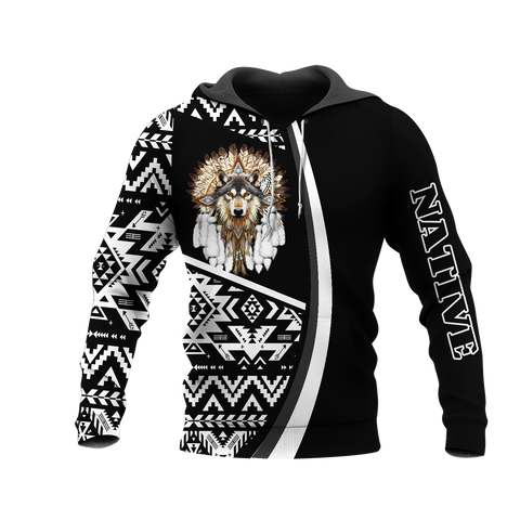 HD0013388 Wolf  Native American Pride 3D Hoodie