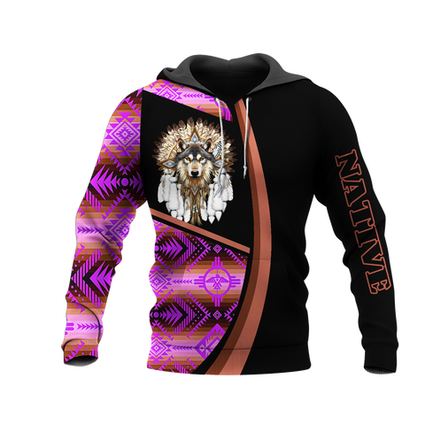 HD0013389 Wolf  Native American Pride 3D Hoodie