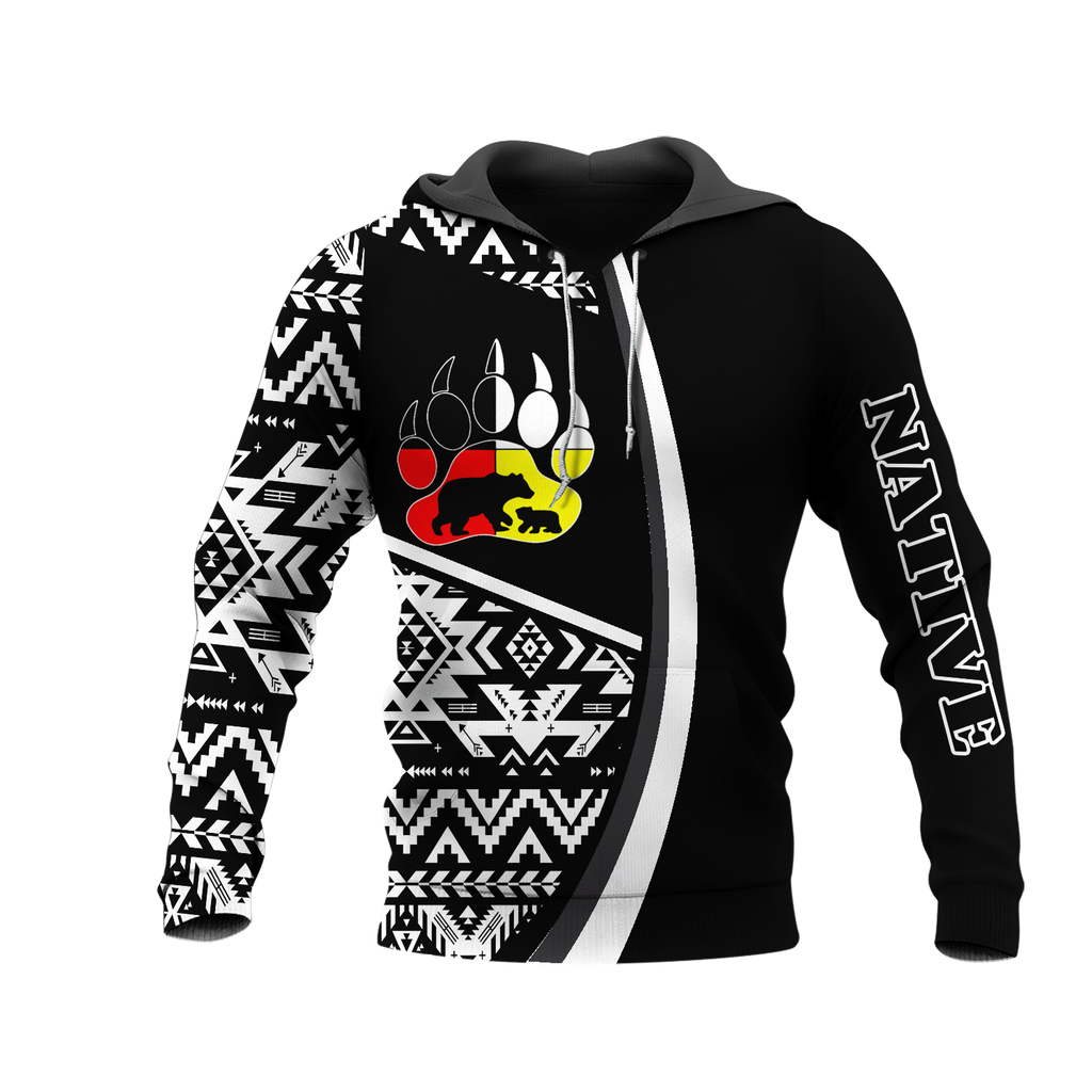 HD0013392 Bear Native American Pride 3D Hoodie