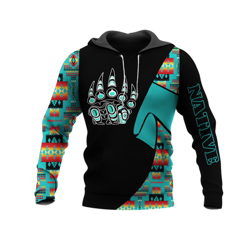 HD0013400 Bear Native American Pride 3D Hoodie