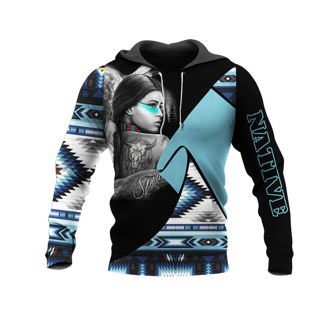 HD0013411 Girl Native American Pride 3D Hoodie