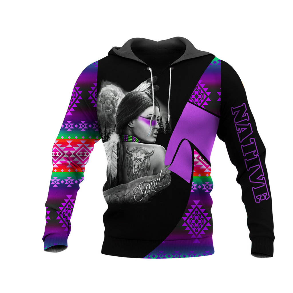 HD0013413 Girl Native American Pride 3D Hoodie