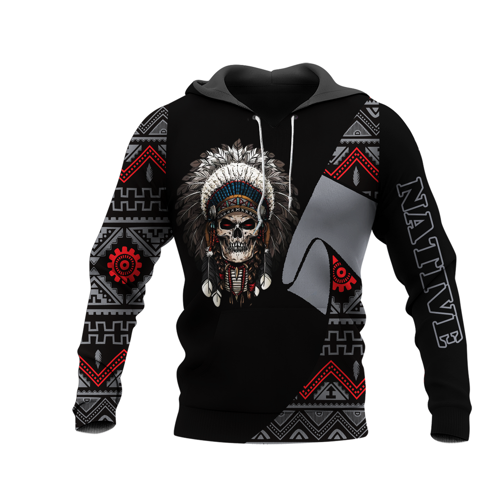 HD0013415 Skull Native American Pride 3D Hoodie