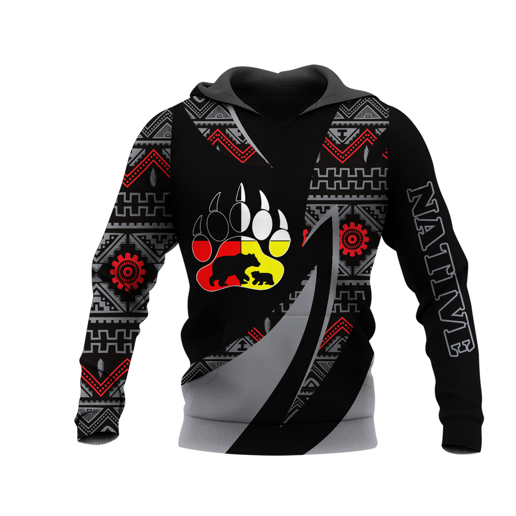 HD0013422 Bear Native American Pride 3D Hoodie