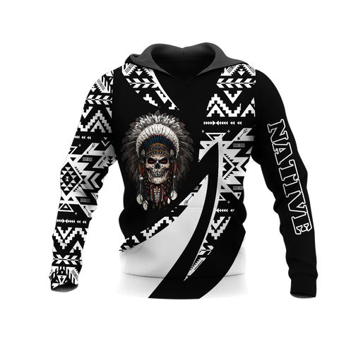 HD0013436 Skull Native American Pride 3D Hoodie