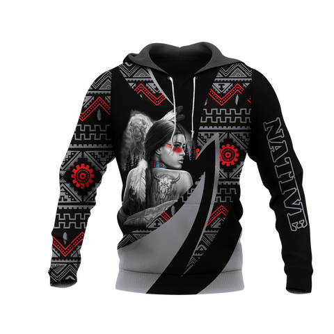 HD0013437 Girl Native American Pride 3D Hoodie