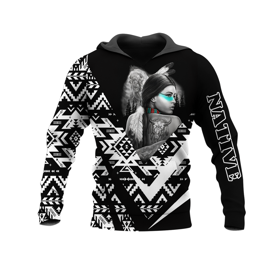 HD0013438 Girl Native American Pride 3D Hoodie