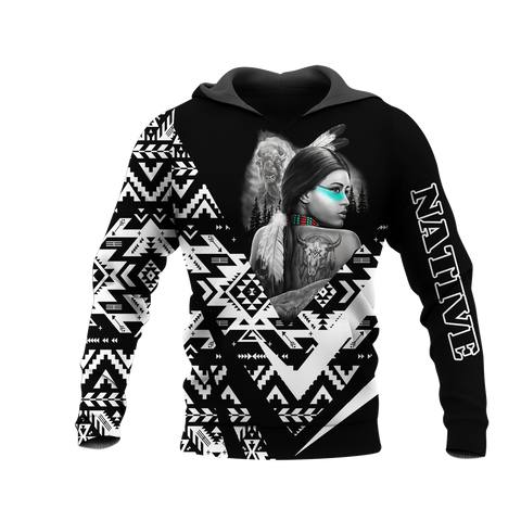 HD0013438 Girl Native American Pride 3D Hoodie