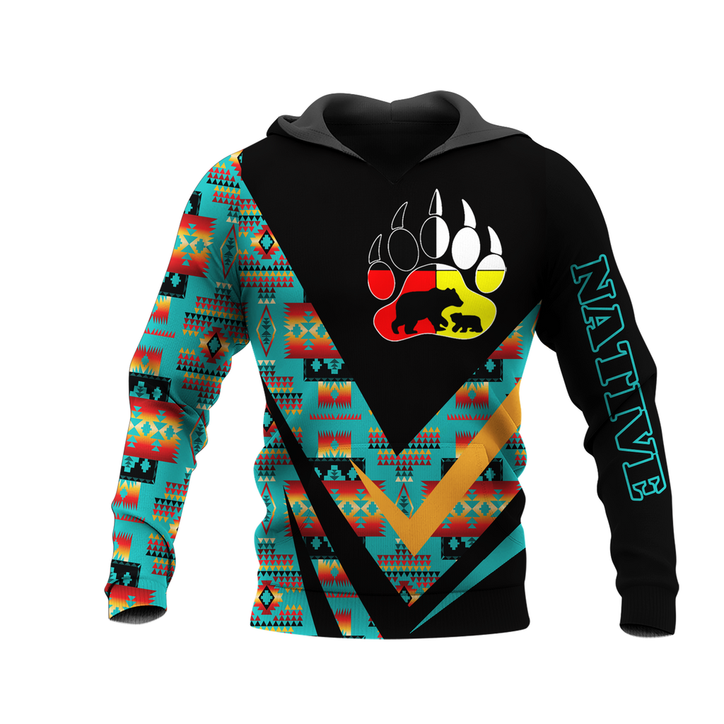 HD0013444 Bear Native American Pride 3D Hoodie