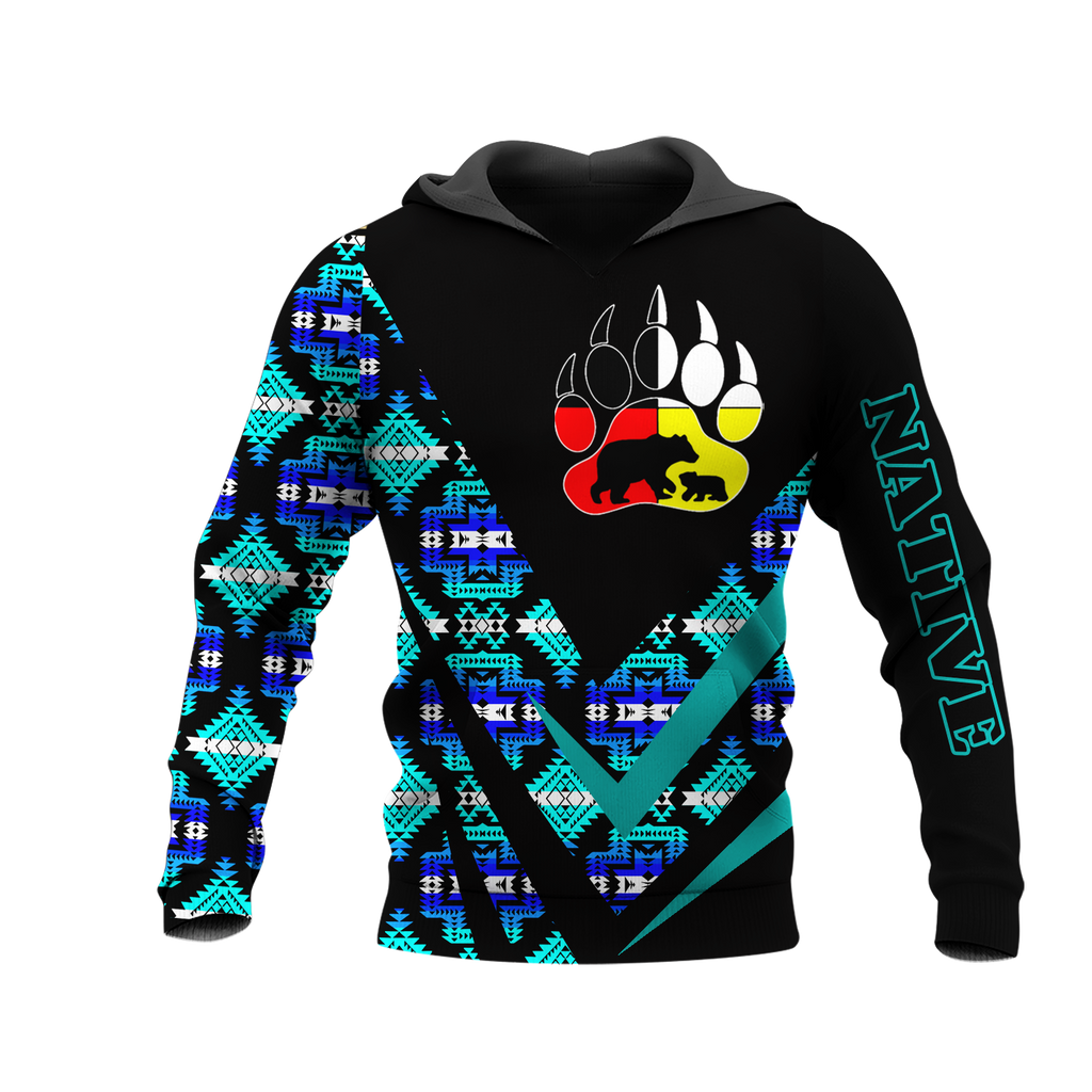 HD0013449 Bear Native American Pride 3D Hoodie