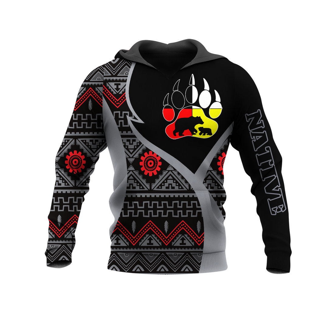 HD0013467 Bear Native American Pride 3D Hoodie