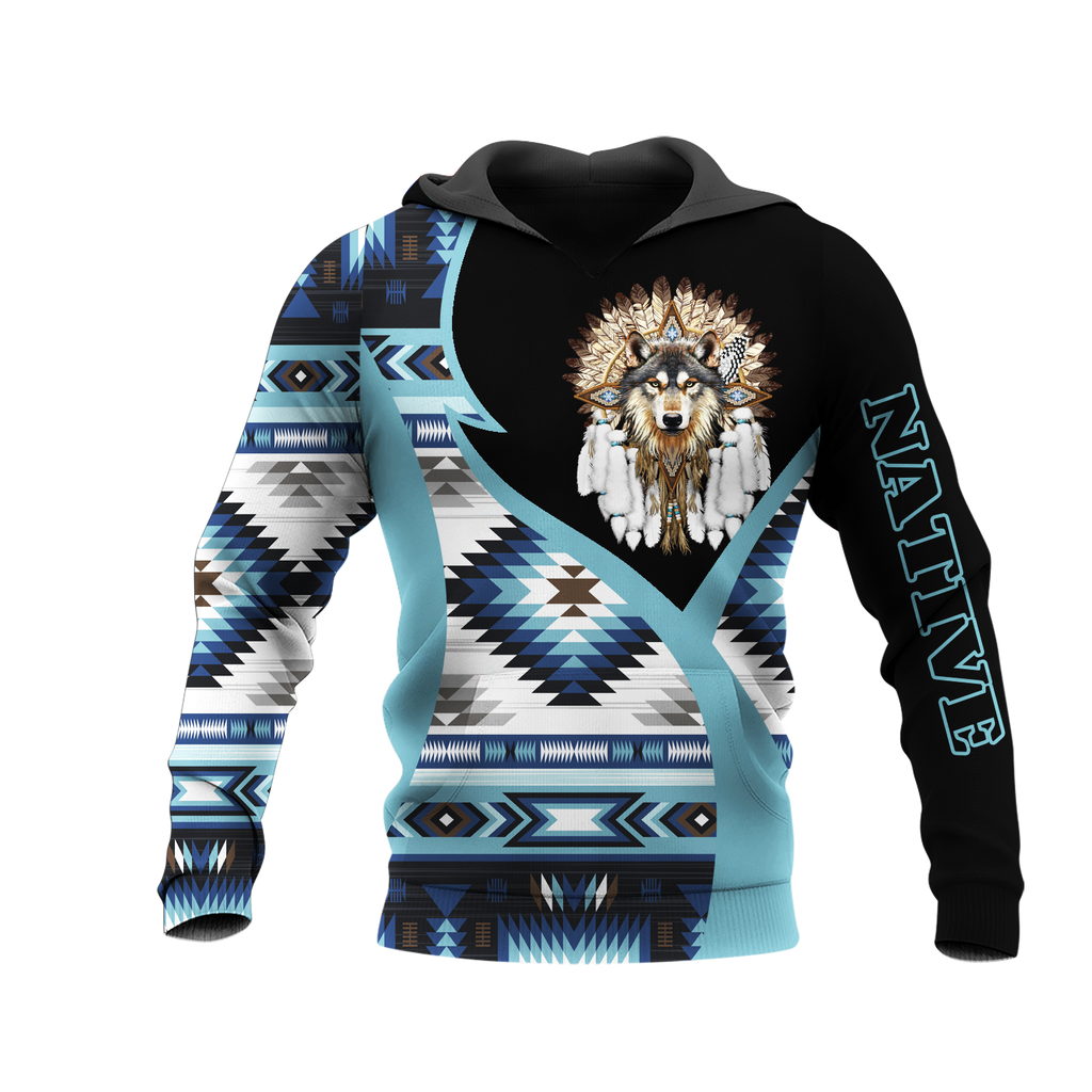 HD0013475 Wolf Native American Pride 3D Hoodie