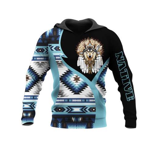 HD0013475 Wolf Native American Pride 3D Hoodie