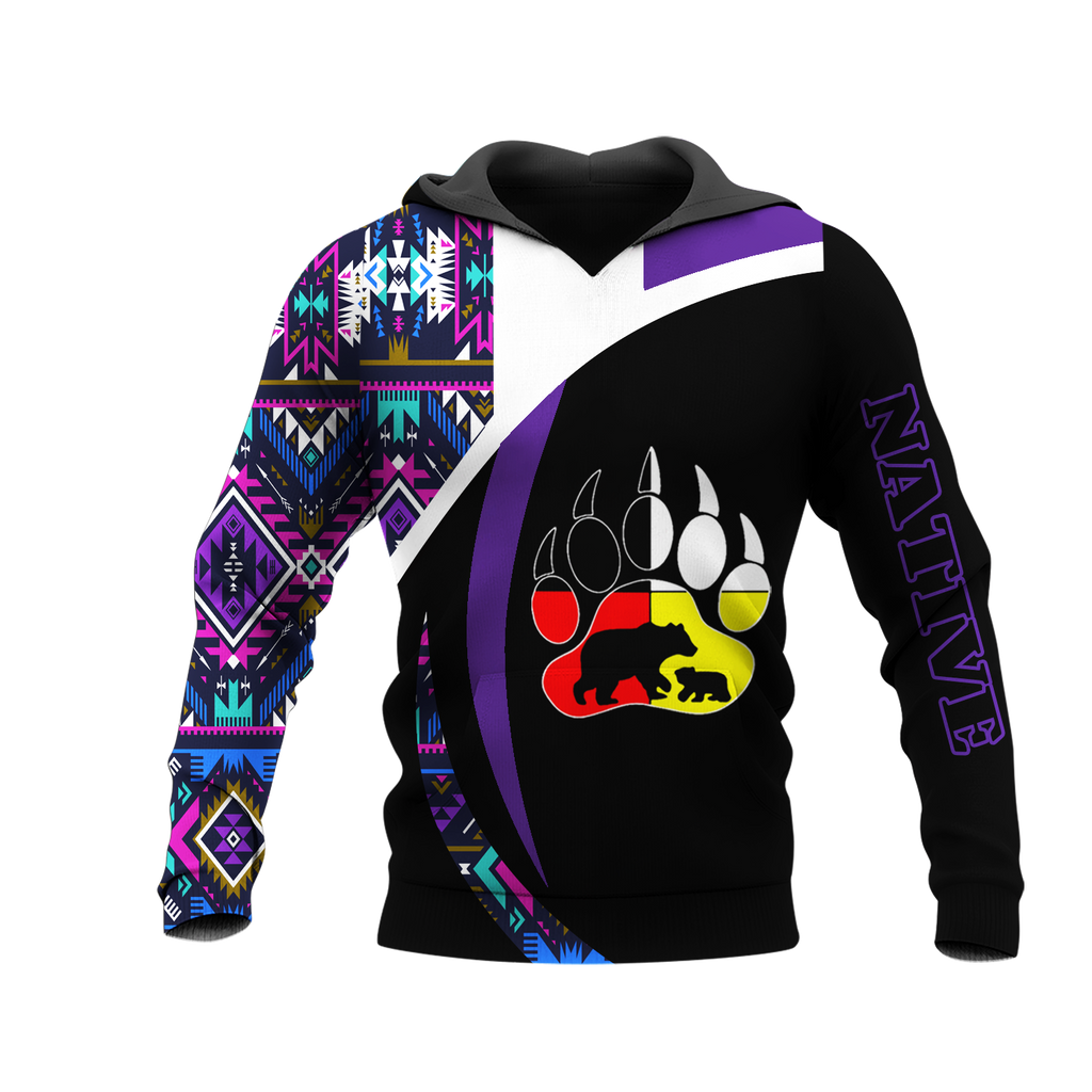 HD0013484 Bear Native American Pride 3D Hoodie