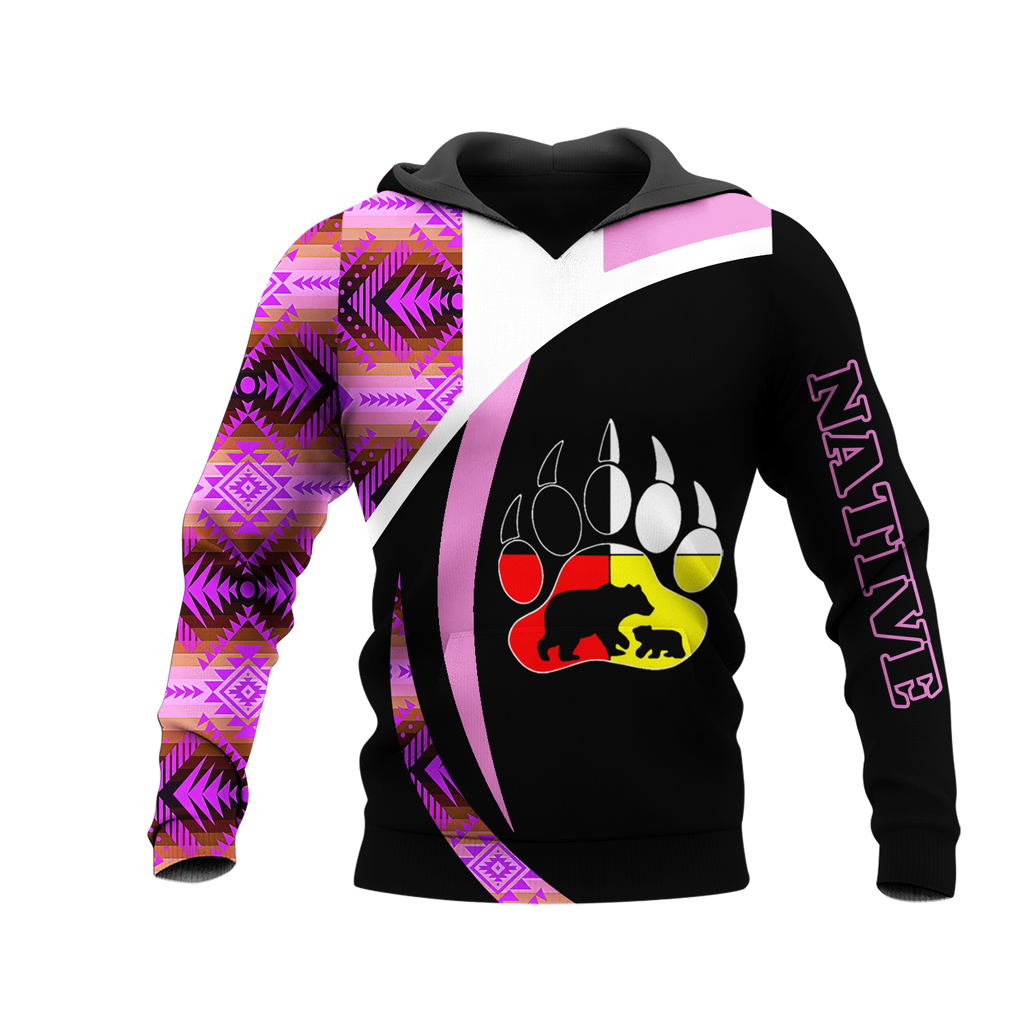 HD0013489 Bear Native American Pride 3D Hoodie