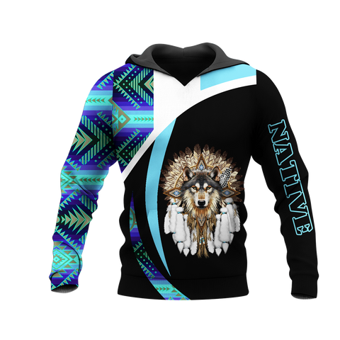 HD0013492 Wolf Native American Pride 3D Hoodie