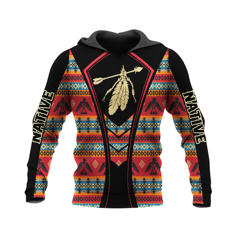 HD0109M02 Arrow Feather Native American Pride 3D Hoodie