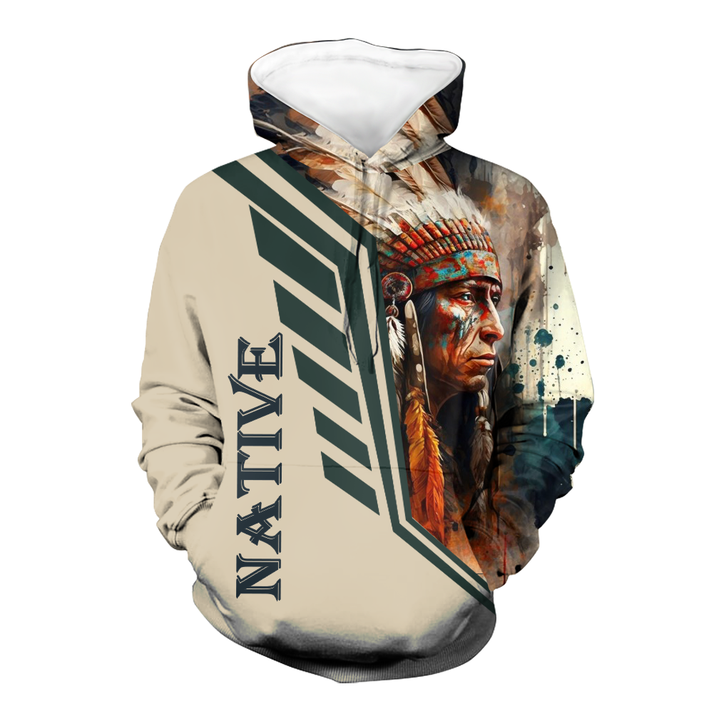 Powwow StoreHD000534 Pattern Native Pride 3D Hoodie