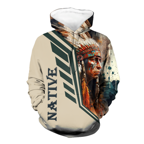 Powwow StoreHD000534 Pattern Native Pride 3D Hoodie